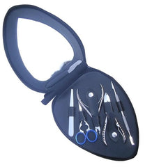 VIP SS Heart Manicure Pedicure Set Kit Mirror 6pc VIP SS Heart Manicure Pedicure Set Kit Mirror 6pc