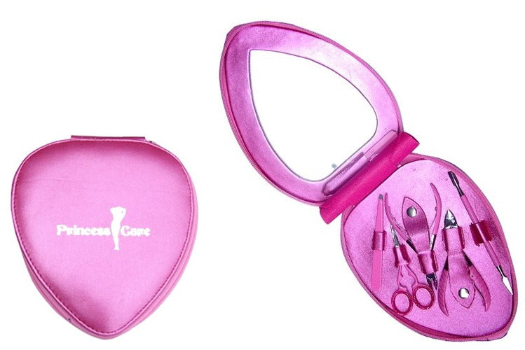 VIP PINK HEART MANICURE PEDICURE SET KIT MIRROR 6PC VIP PINK HEART MANICURE PEDICURE SET KIT MIRROR 6PC