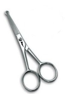 NOSE AND EARS HAIR EYEBROW SAFETY SCISSORS CURVED TIP SS